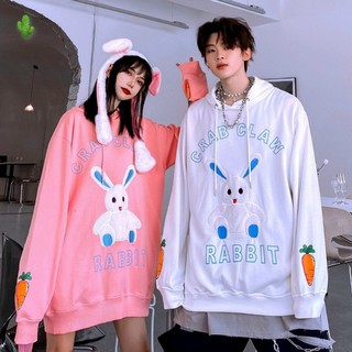 Áo hoodie nỉ in hình thỏ chữ rabbit diva