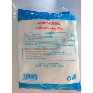 Muối ăn sạch THD gói 200g và 450g (muối tinh)