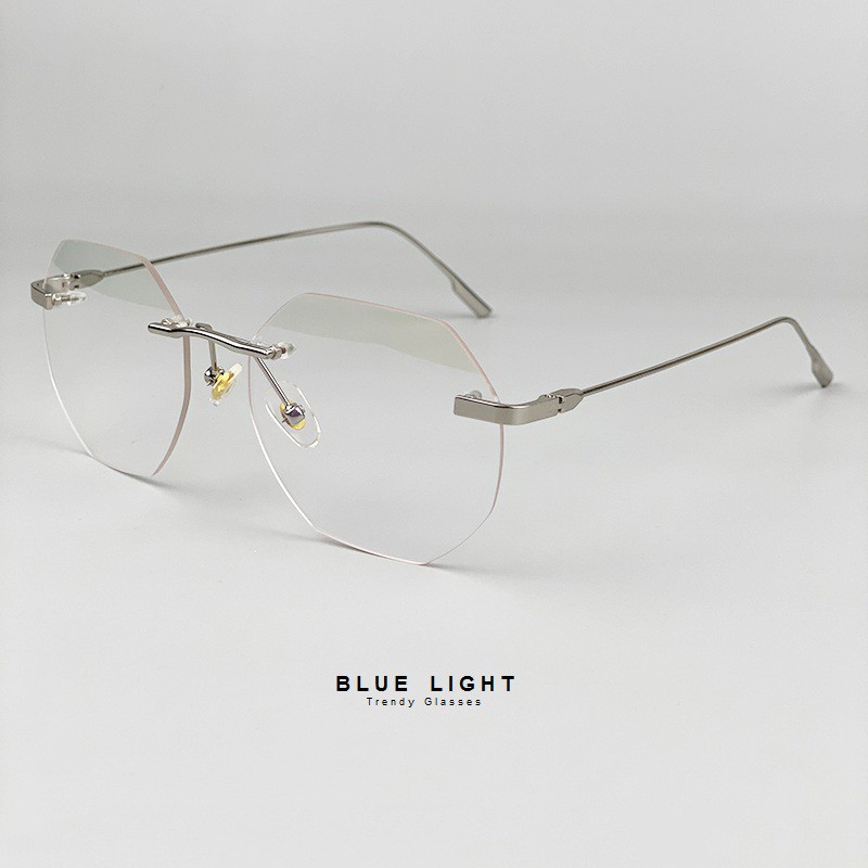Kính Giả Cận, Gọng Khoan Không Viền Mắt Lục Giác Không Độ Hàn Quốc - BLUE LIGHT SHOP | BigBuy360 - bigbuy360.vn