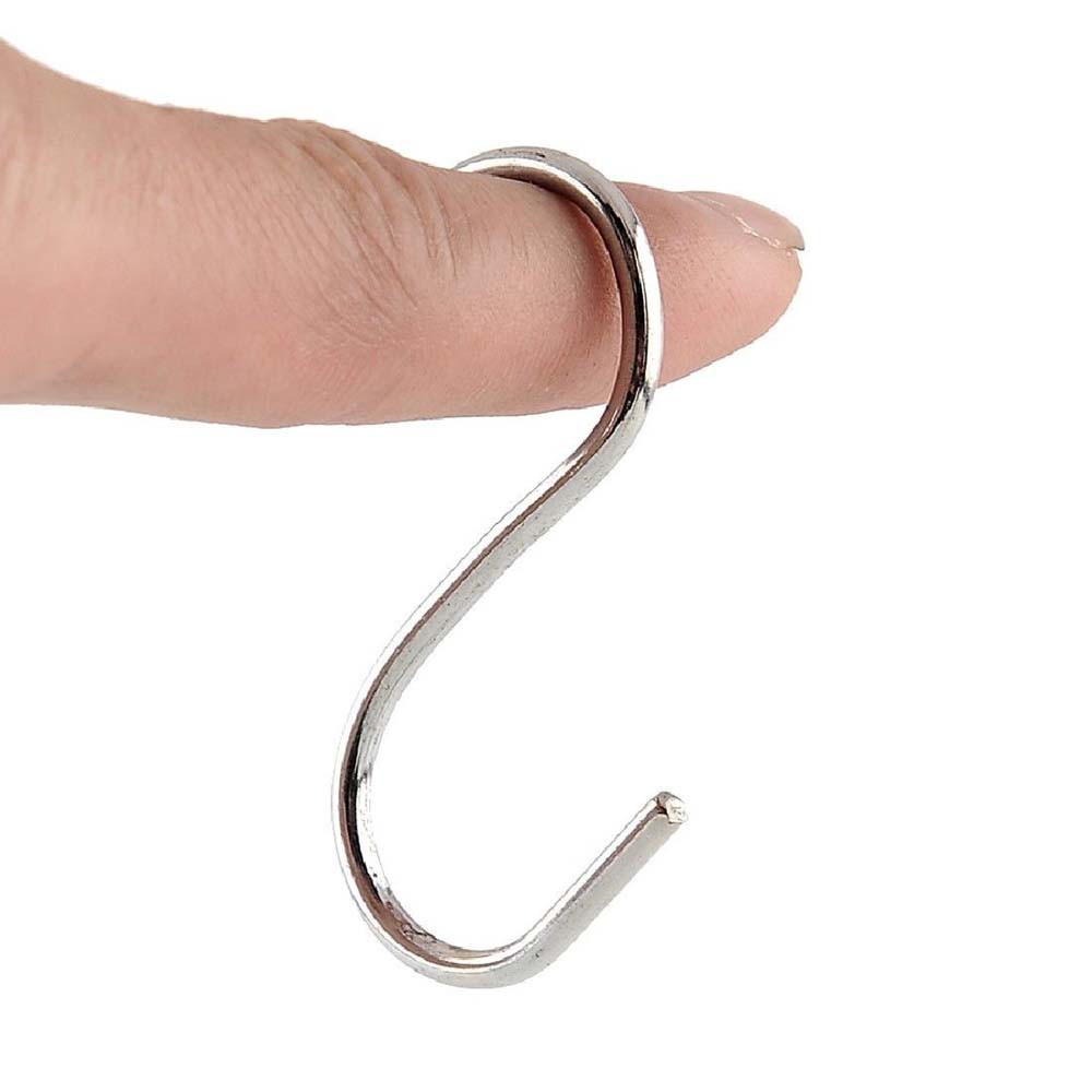 Set 5 / 10 / 20 Móc Treo Dụng Cụ Nhà Bếp Hình Chữ S Bằng Thép Không Gỉ