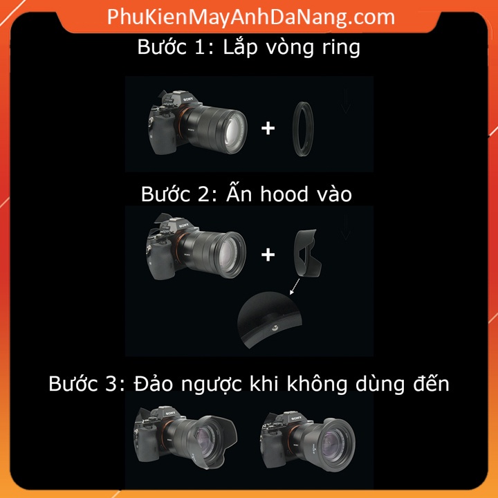 Lens hood Loa che nắng hoa sen vặn ren ống kính máy ảnh - Loại đời mới có thể đảo đầu 2021