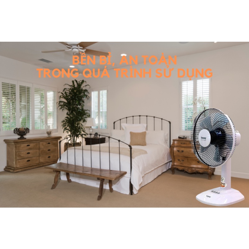 Quạt Bàn Benny BFT-30GY - Màu Xám - Hàng Chính Hãng - BFT30GY / BFT30 / BFT-30 / 45W / Cánh 30cm