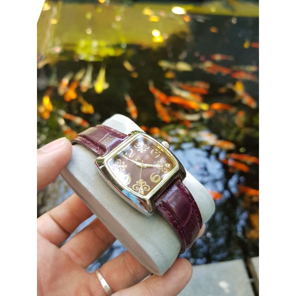 Mặt đồng hồ nam nữ H&G mặt khảm trai đỏ huyết