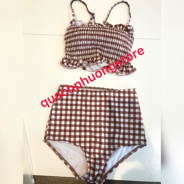 [Hàng Order][Có video ảnh thật] Bộ Bơi Đi Tắm Biển Nữ Bikini rời áo và váy họa tiết caro  BKN17 bộ bơi đi biển | BigBuy360 - bigbuy360.vn