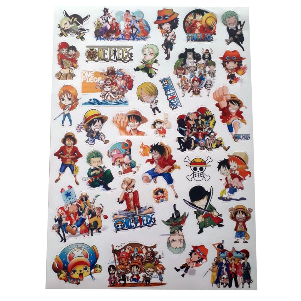 Sticker/ Hình dán One Piece ( 1 tấm 30-35 hình dán)- Giao Mẫu Ngẫu nhiên