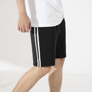 Quần short thun nam nữ phối sọc, quần đùi unisex anvy t001