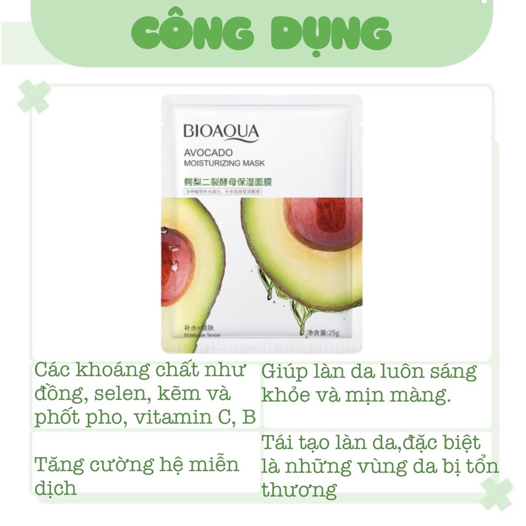 MẶT NẠ BƠ BIOAQUA DƯỠNG ẨM DƯỠNG TRẮNG GIÚP SE KHÍT LỖ CHÂN LÔNG CHO DA MỀM MỊN SamBeauty