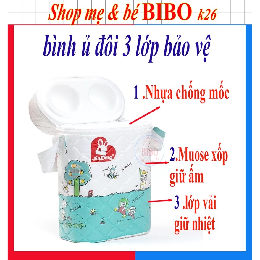 Bình Ủ Sữa Đôi Đựng Được 2 Bình Sữa Cổ Nhỏ HIệu Jiading, Ủ Bình Sữa Cho Bé