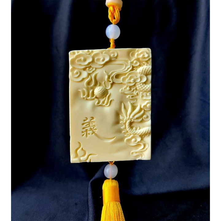 Dây treo phong thủy Quan công bằng Hạt Tagua  - MV01