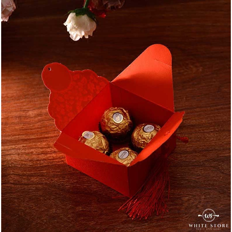 Hộp Vuông Đỏ Chữ Hỷ ép kim vàng đựng quà cưới sang chảnh - WhiteStore.vn | BigBuy360 - bigbuy360.vn