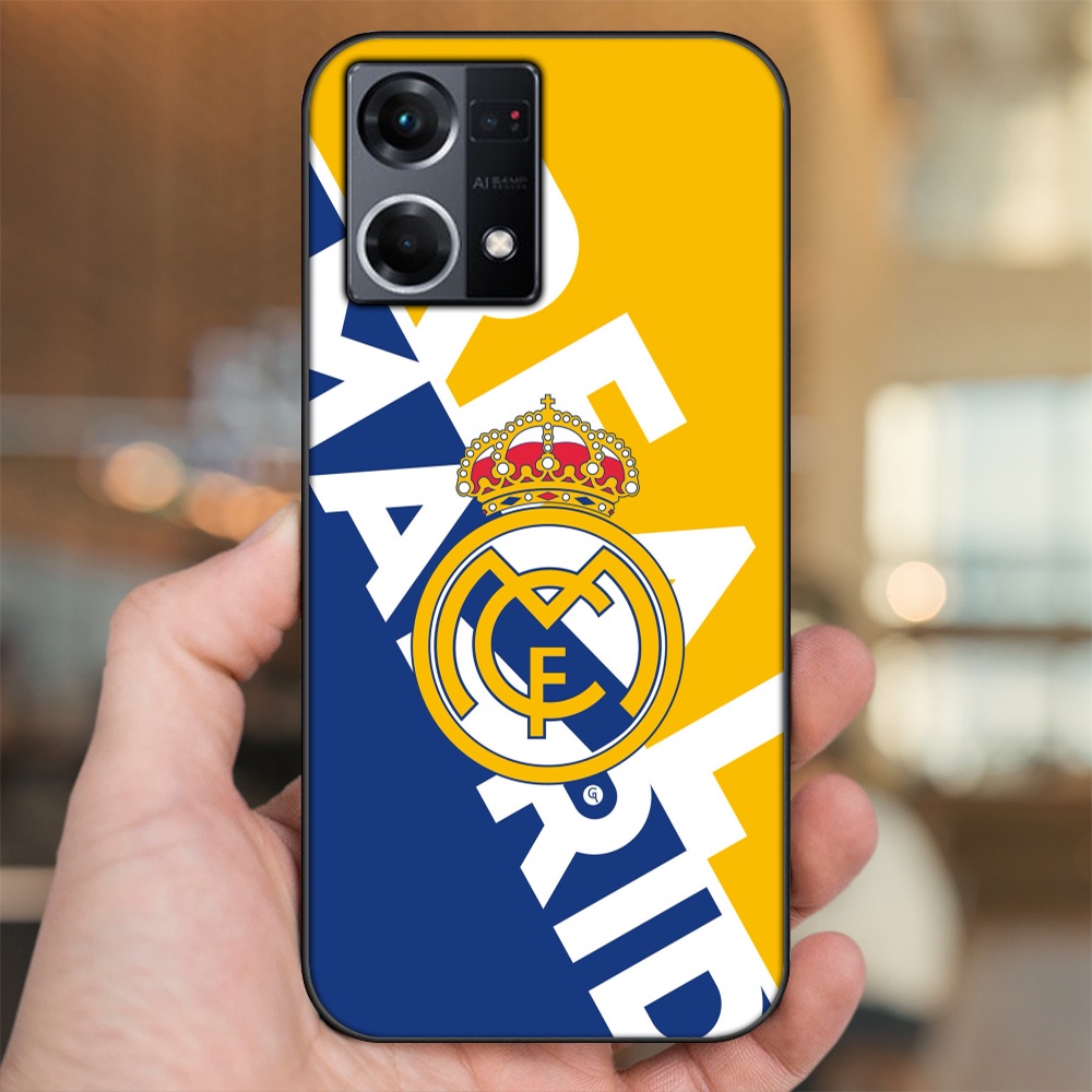 Ốp lưng Oppo Reno 8 4G viền đen in hình Real Madrid