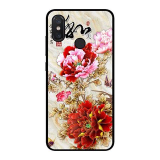Ốp lưng mi 8, mi a2, redmi note 6 pro - mẫu đơn đỏ hồng
