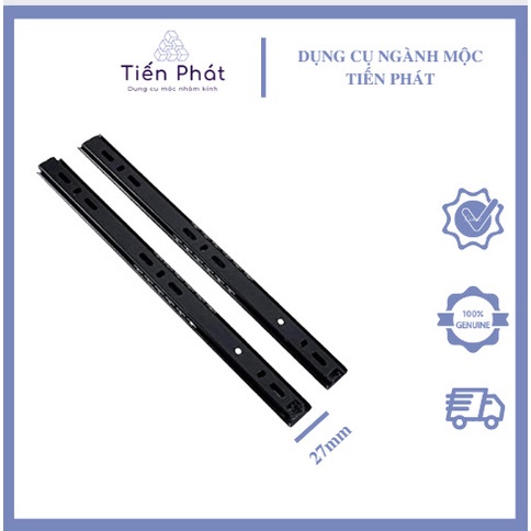 Ray bi trượt  2 tầng dành cho ngăn tủ kéo  bản 27mm
