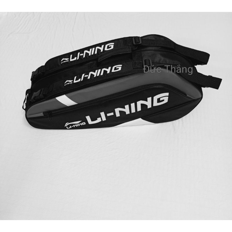 Túi vợt lining đen xám 4 ngăn