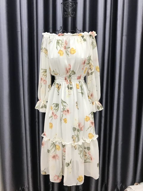 ĐẦM MAXI BẸT VAI TAY DÀI (nhiều màu - Khách đặt hàng ib shop check hàng còn-hết nhé) | BigBuy360 - bigbuy360.vn