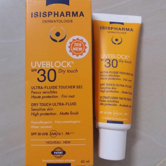 Kem chống nắng dạng lỏng ISIS Pharma Uveblock SPF 30+ Dry Touch