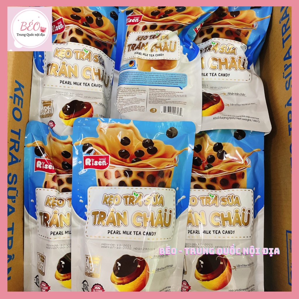 Túi kẹo trà sữa trân châu đường đen Risen