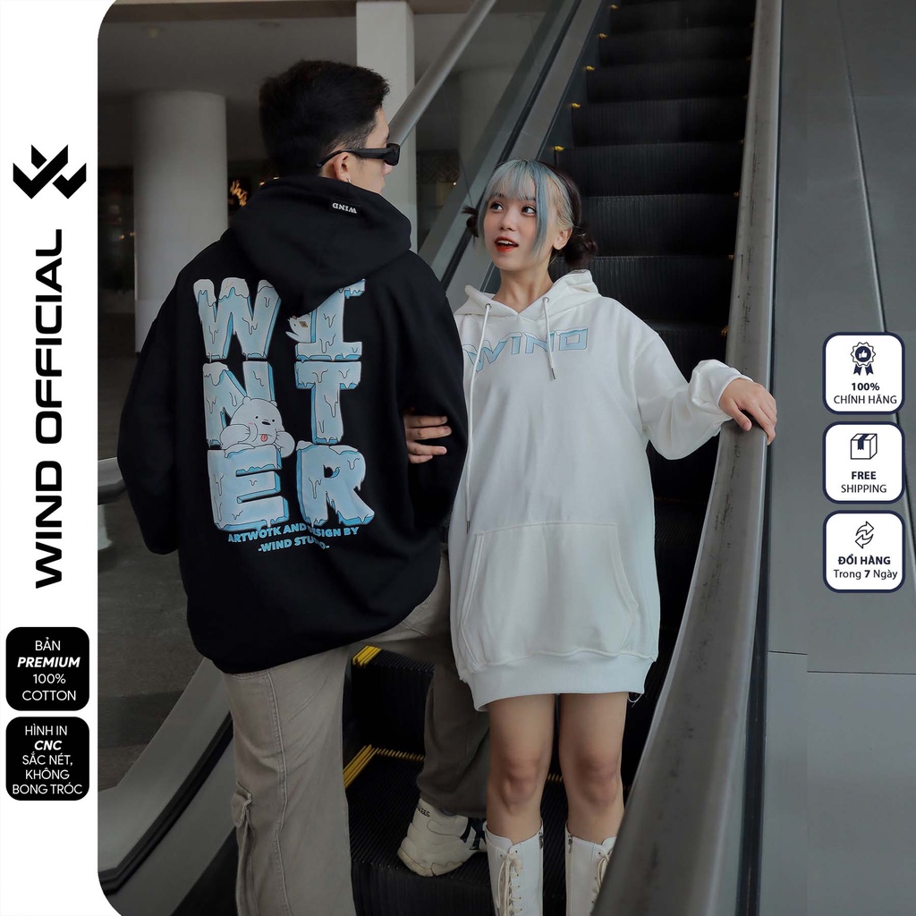 Áo hoodie unisex form rộng WIND WINTER bản Premium nỉ ngoại thời trang nam nữ oversize
