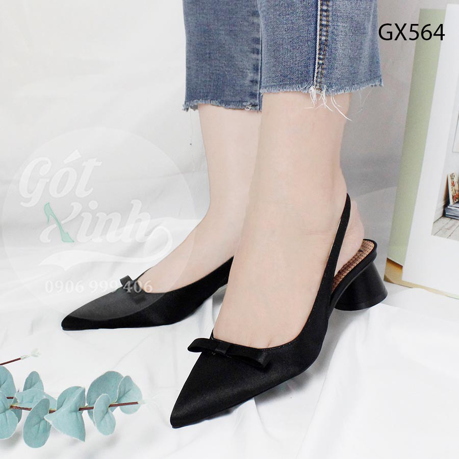 Giày Slingback 3cm gót tròn hở gót-có sẵn size 40 41 42