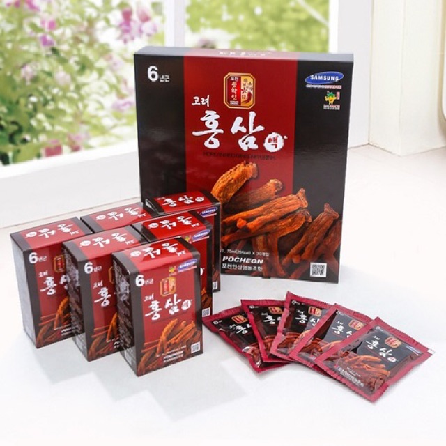 Nước Hồng Sâm Pocheon Nâu hộp 30 gói x 70ml chính hãng Hàn Quốc
