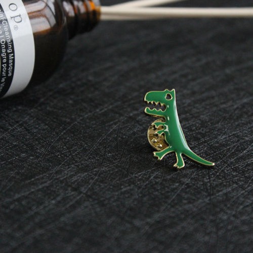 Pin cài áo hình khủng long xanh thời trang dành cho nữ
