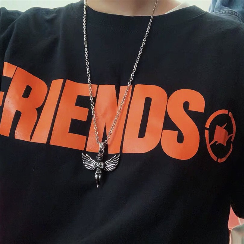 Vòng Cổ Nam Nữ 1239255Dây Chuyền Mặt Hình Thiên Thần Phong Cách Hip Hop Retro