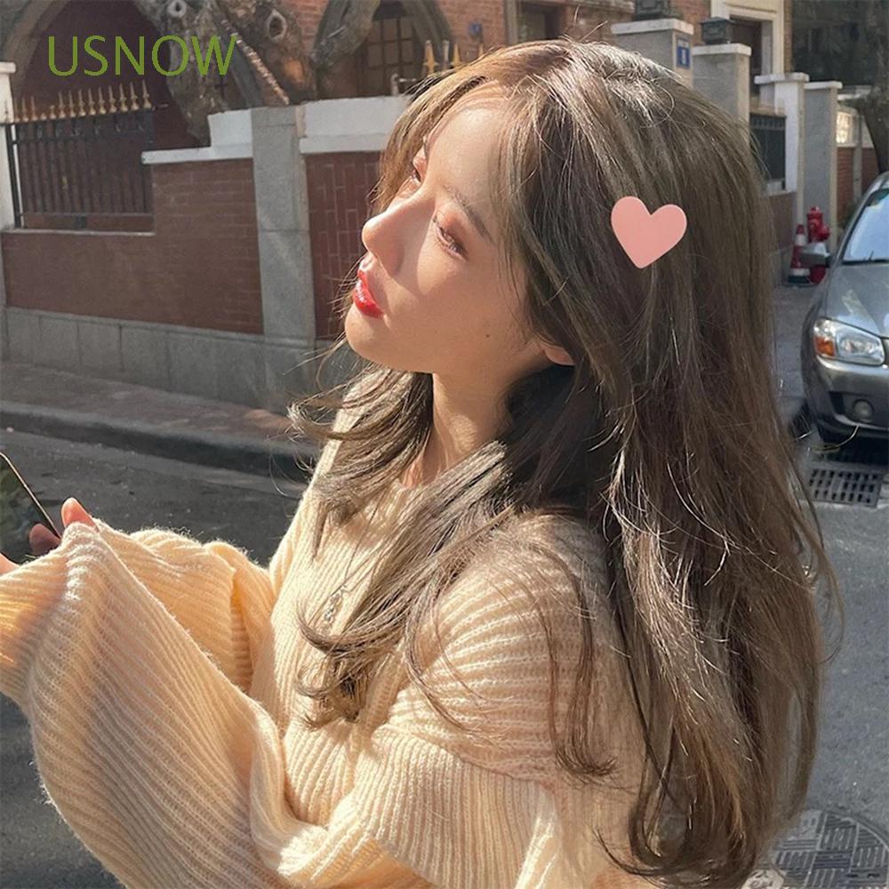 Kẹp Tóc Acrylic Hình Trái Tim Màu Kẹo Ngọt Dễ Thương Phong Cách Hàn Quốc