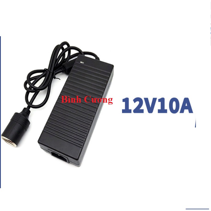 Bộ chuyển đổi sạc 220v sang 10A-12V tẩu ô tô