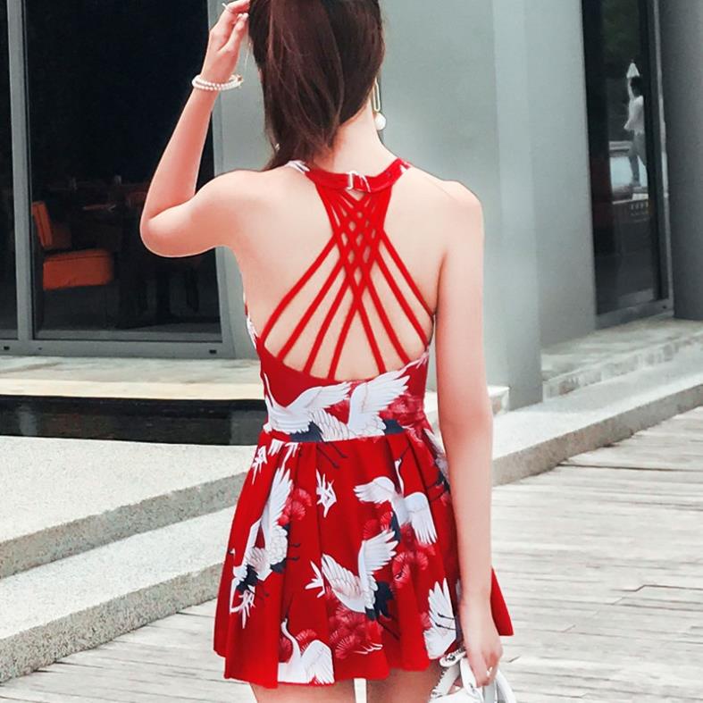 (THUN LẠNH, CÓ BIGSIZE) Bộ bơi nữ kín đáo dạng váy - Bikini Đồ Bơi 1 Mảnh (CHIM HẠC) sexy | BigBuy360 - bigbuy360.vn