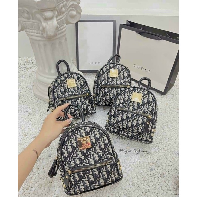 Balo mini chất liệu vải dù hoạ tiết chữ siêu đẹp