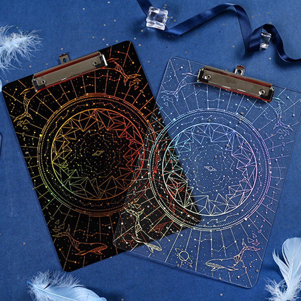 Bảng Kẹp Giấy A4 Bằng Acrylic Mạ Đồng Laser Có Lỗ Treo Sắp Xếp Gọn Gàng