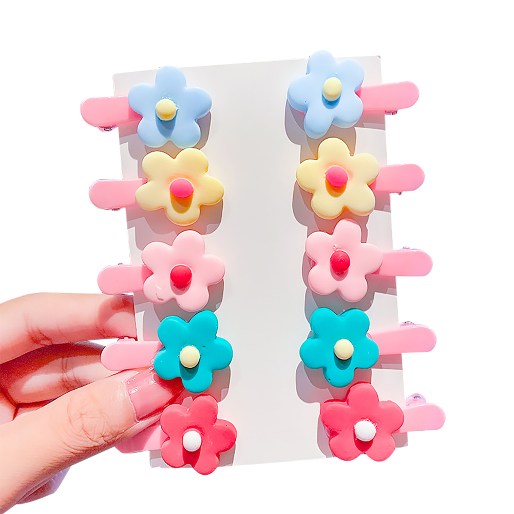 Bộ 10 Kẹp Tóc Nhựa Họa Tiết Trái Cây Xinh Xắn Thời Trang Cho Bé Gái