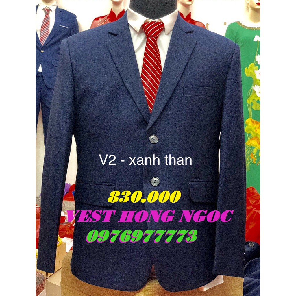 Vest Hồng Ngọc- Vest Trung Niên Có 5 Màu (Trên 42 Tuổi) Màu Xanh Than - Cát kem - Gừng - Xám Đen - Xám Đậm.