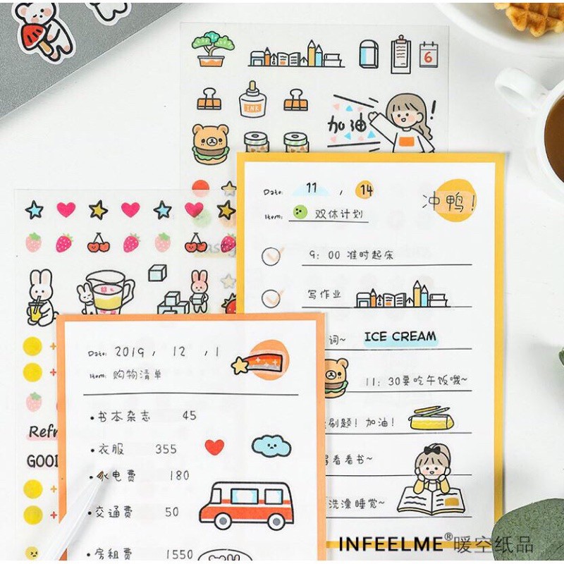 Giấy ghi chú và sticker Infeel.Me - Gồm 10 tờ note + 01 sticker