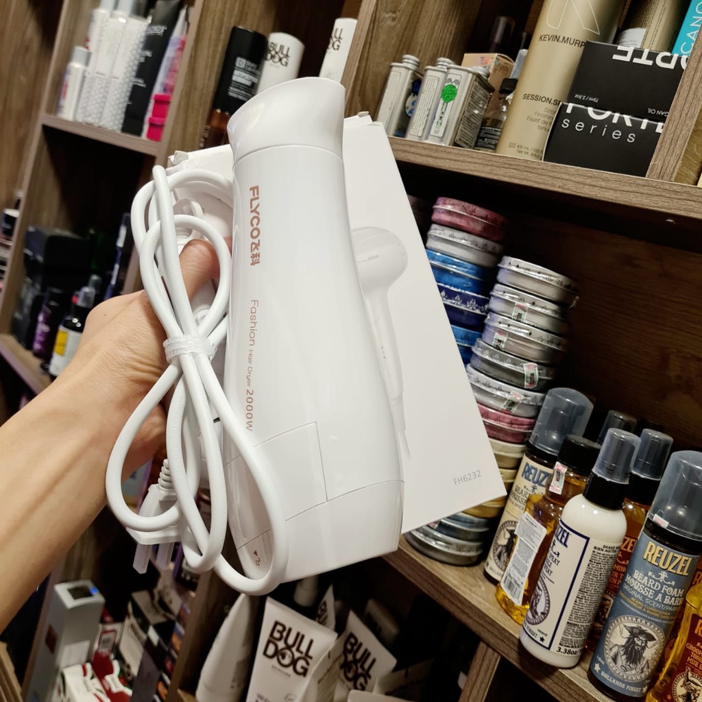 Máy sấy tóc FLYCO 2000W FH6232 công suất thực + Tặng lược sấy tạo kiểu tóc Chaoba