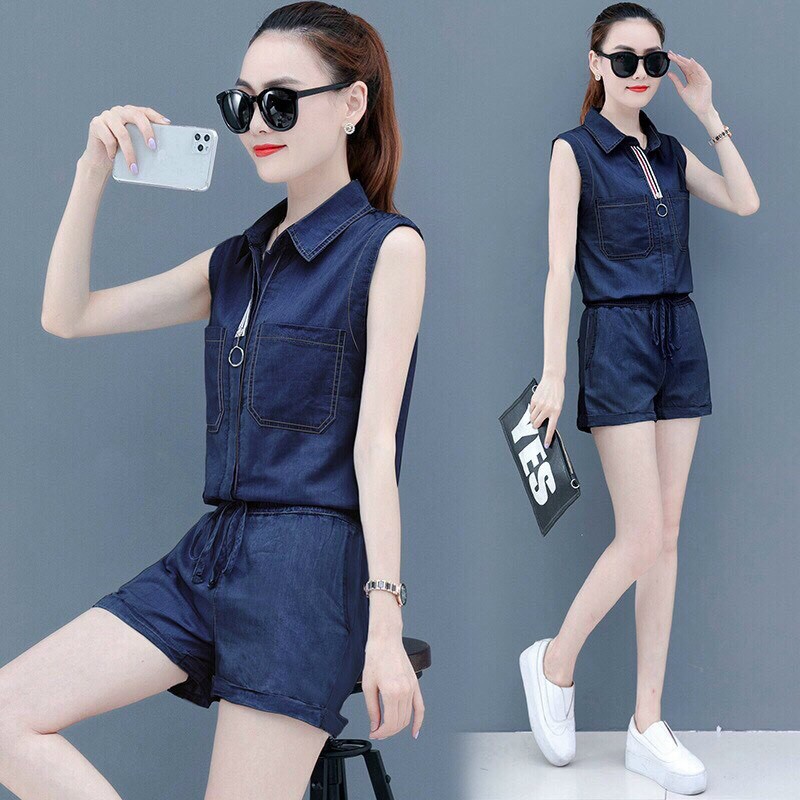 SET DENIM QUẦN SHORT ÁO SÁT NÁCH