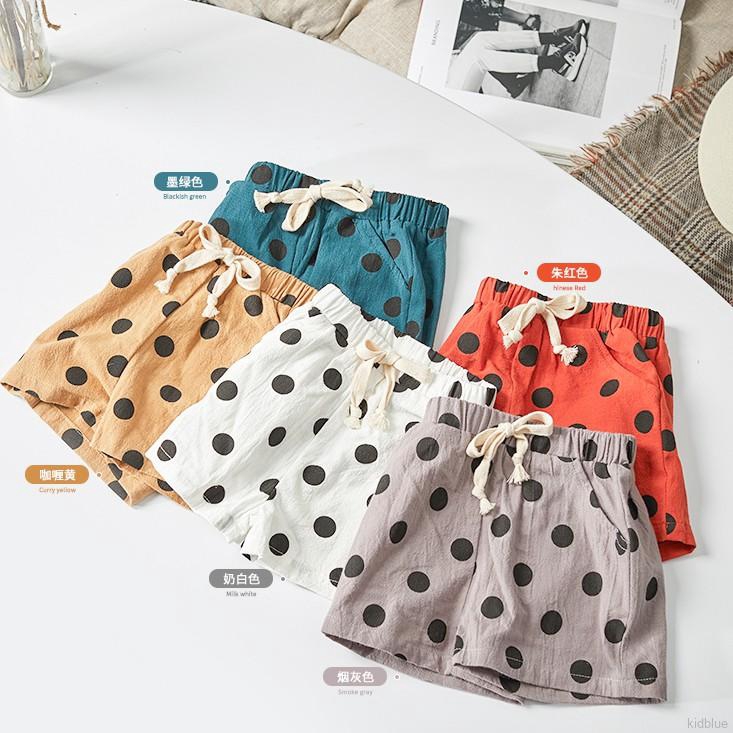 Quần Short In Họa Tiết Chấm Bi Phong Cách Hàn Quốc Cho Trẻ Em