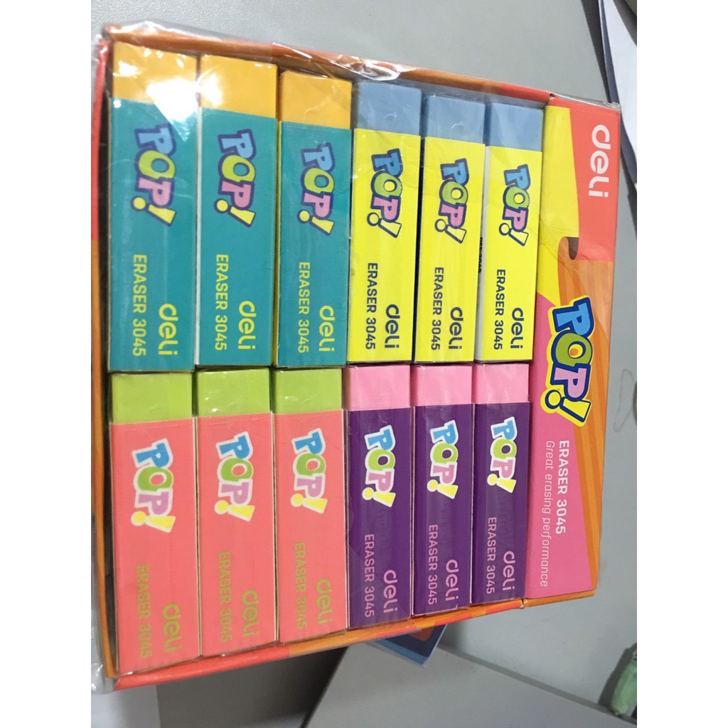 Gôm tẩy Deli 3045, Tẩy sắc màu Deli pop chính hãng - Đức Huy Store