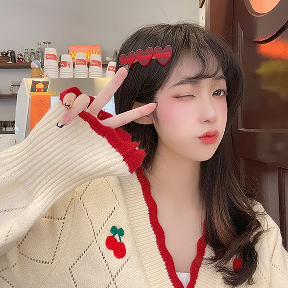 Kẹp Tóc Hình Trái Tim Màu Kẹo Ngọt Thời Trang Hàn Quốc Cho Nữ