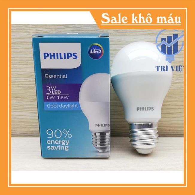 Bóng Đèn Led bulb Philips 3W - 5W - 9W Đuôi E27 3000K / 6500K hàng chính hãng