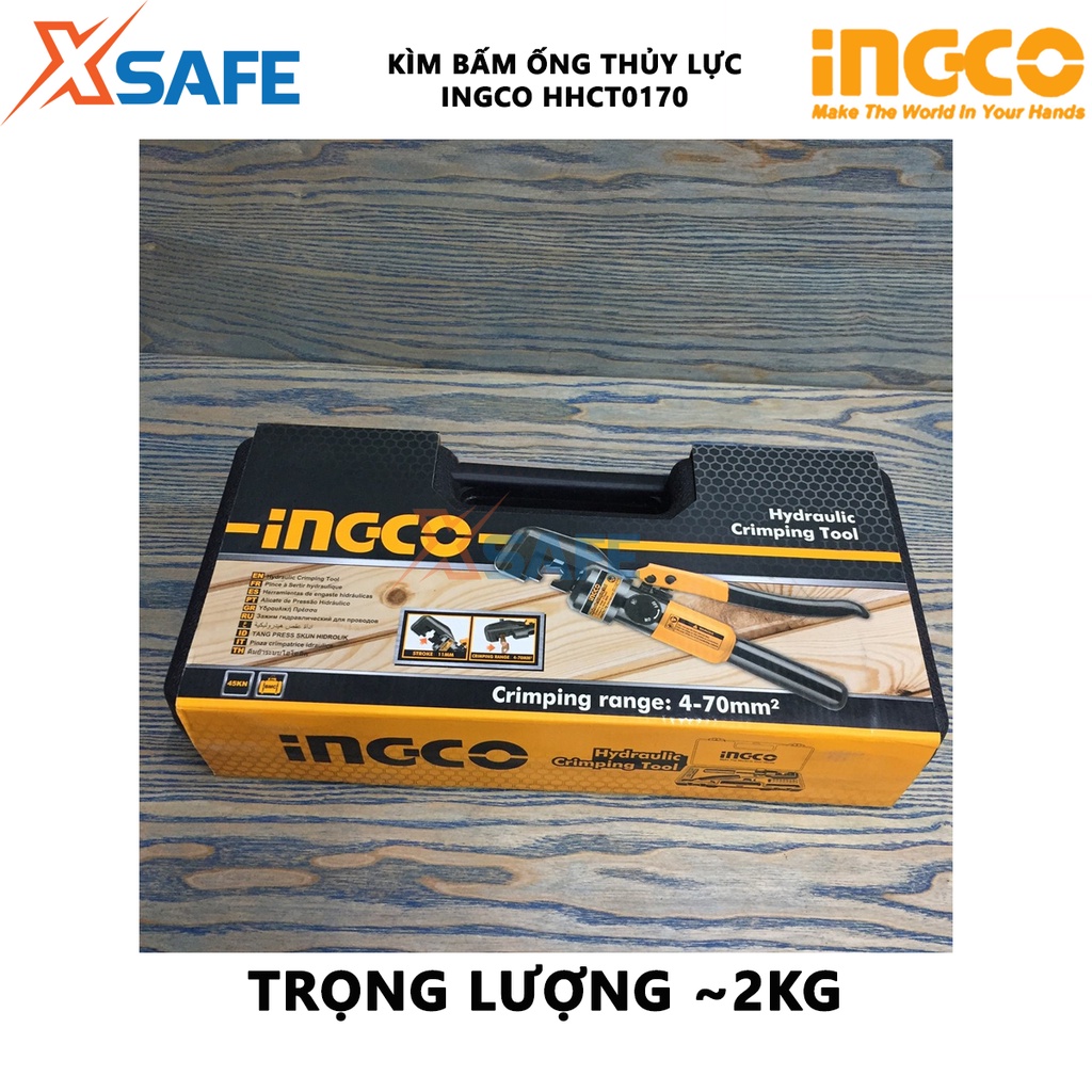 Kìm uốn ống thủy lực INGCO HHCT0170 Kềm ép cốt thủy lực nhỏ gọn, dùng ép, bấm chặt đầu cos với dây cáp - [XSAFE]