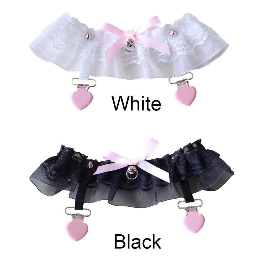 OSIER1 Vòng Ren Nịt Bít Tất Đính Nơ Gợi Cảm Phong Cách Lolita