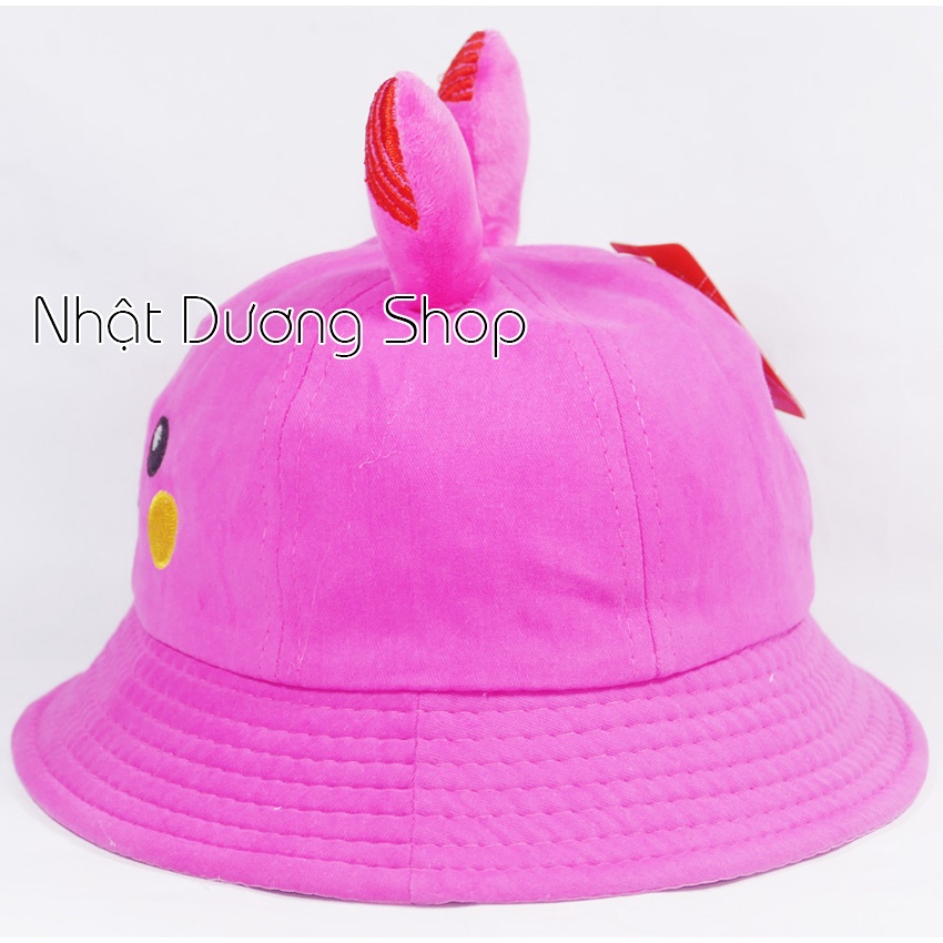 Mũ rộng vành trẻ em hình Pikachu dễ thương - Đỏ, Kem, Hồng chất liệu vải nhung cao cấp rất đẹp cho bé