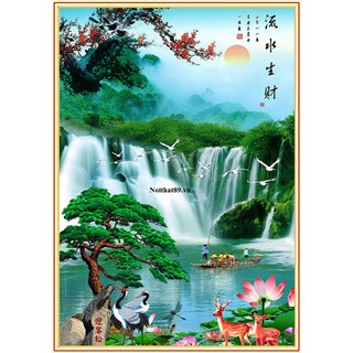 Tranh đính đá 5D , Tranh phong cảnh đính ful đá