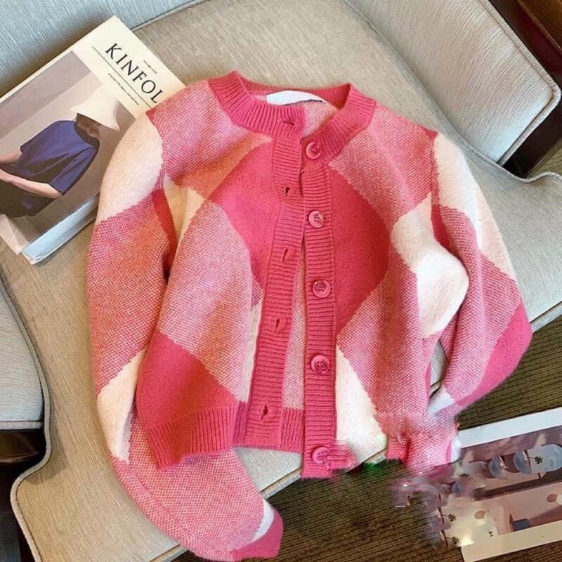 ÁO KHOÁC LEN CARDIGAN MÀU HỒNG TIỂU THƯ SANG CHẢNH HÀNG CAO CẤP LOẠI 1