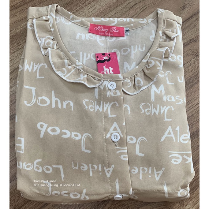 [SIZE 40-70KG] Đồ bộ bầu cho bé ty mặc bầu và sau sinh tay dài quần dài có lưng thun điều chỉnh vải lụa mango thoáng mát