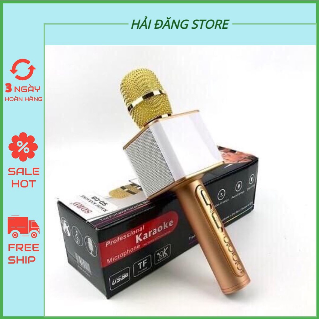 Mic hát Bluetooth magic SD-08, micro không dây mini, có sạc pin dung lượng 1500mAH