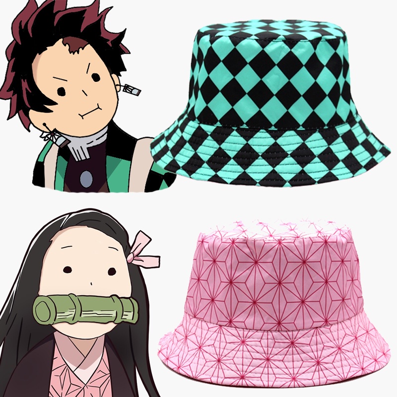 Mũ bucket Nezuko &amp; Tanjiro - anime Kimetsu no Yaiba