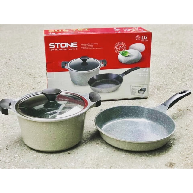 [Lock & Lock] Bộ nồi chảo Stone Cao Cấp
