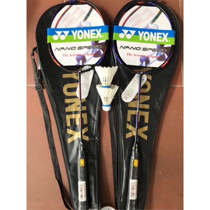 Combo 2 vợt yonex khuyến mãi căng cước, hộp cầu lông 3 sao và bao đựng vợt